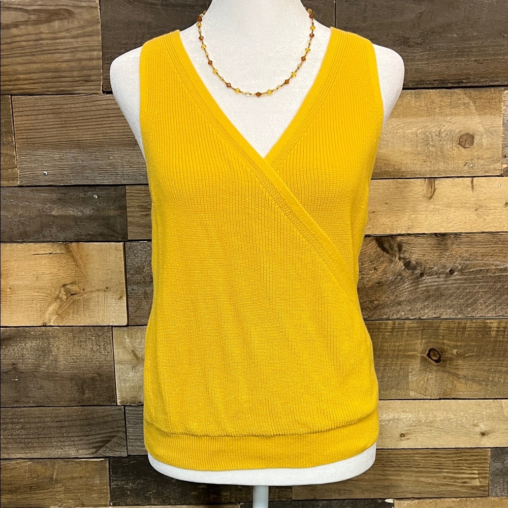 Banana Republic Sunny Yellow Wrap-Style Knit Tank